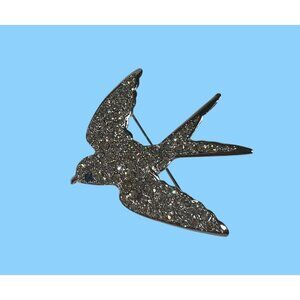 Vintage 1996 AVON Swarovski Crystal Swallow Bird Brooch Pin